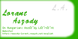 lorant aszody business card